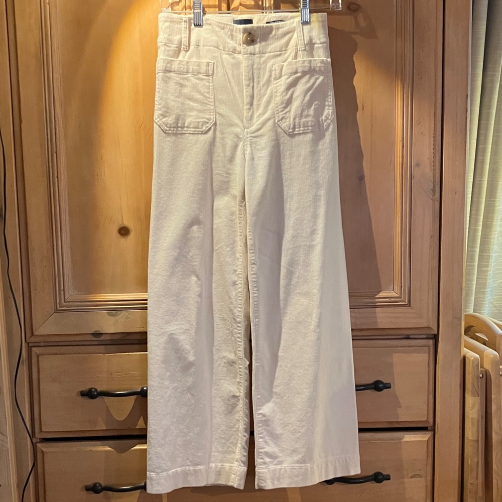 Maeve The Colette Ecru Corduroy Pants, Size 25, Anthropologie